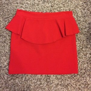 Red Peplum Skirt