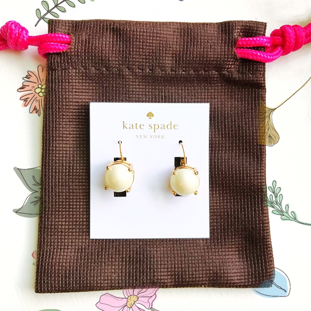 Kate Spade Cream Pearl Round Leverbacks Earrings