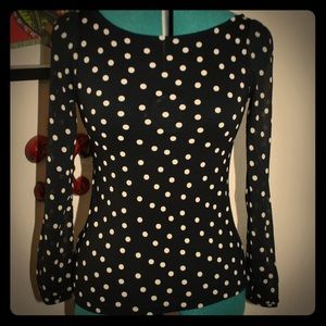 Ann Taylor Polkadot Petite Blouse