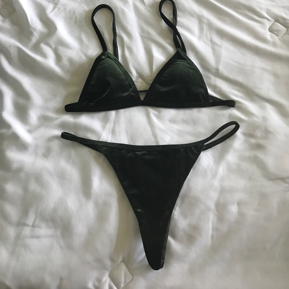 Green Velvet Bikini