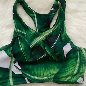 Leaf print swimsuit