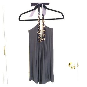 Tbags grey chain halter top
