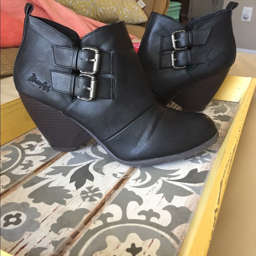 Black BlowFish Heel Booties - size 8.5