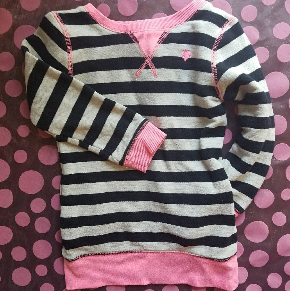 Girls Stripped Long Sweat Shirt