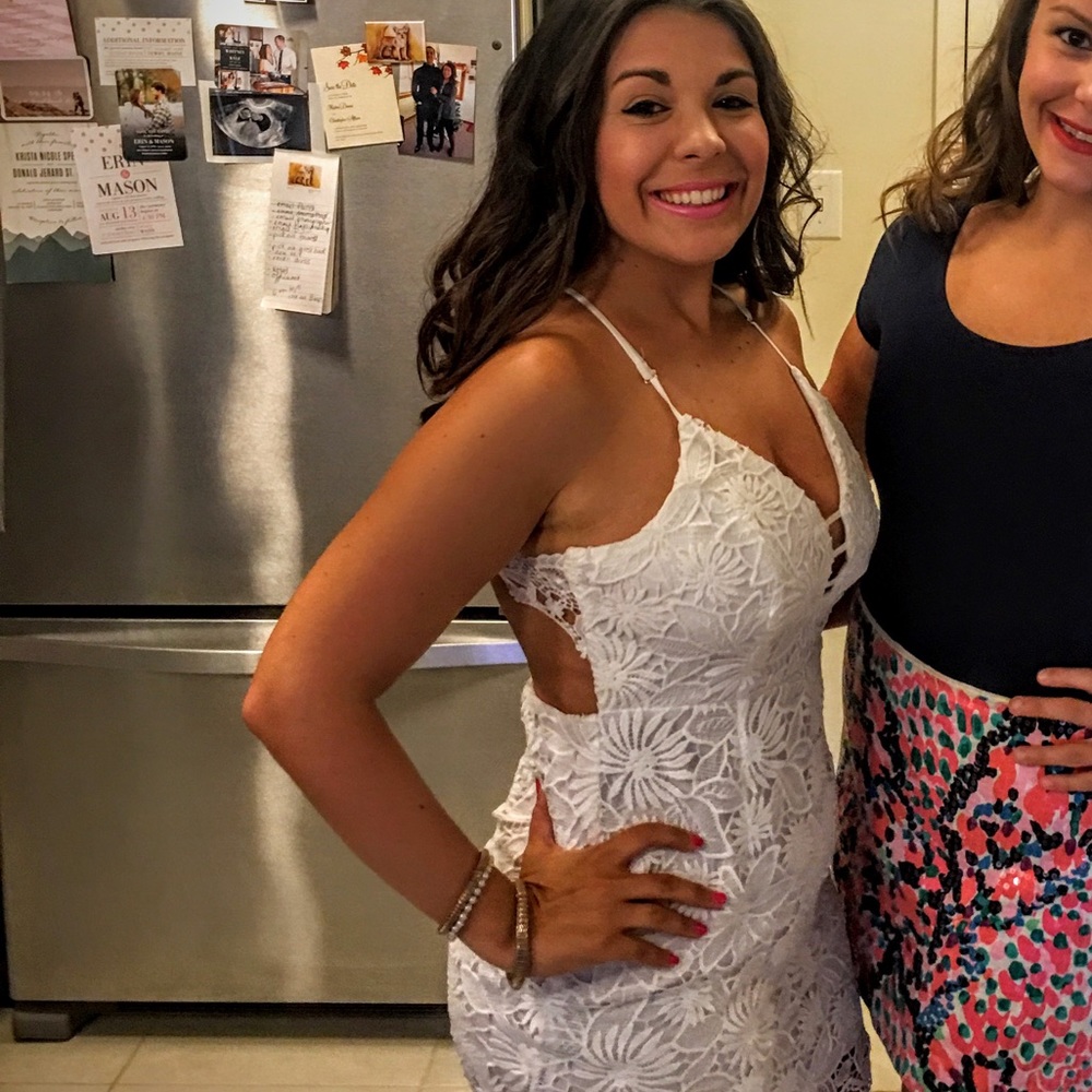 White mini dress