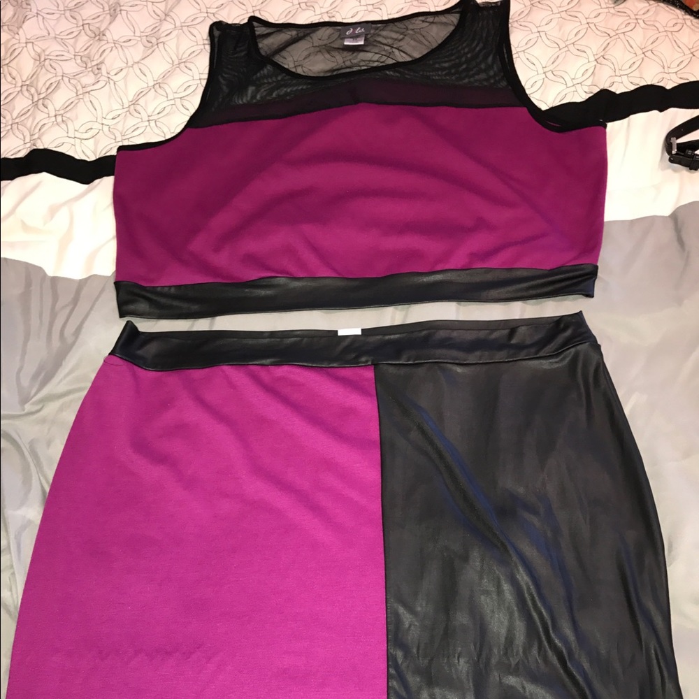 2 piece crop top & skirt