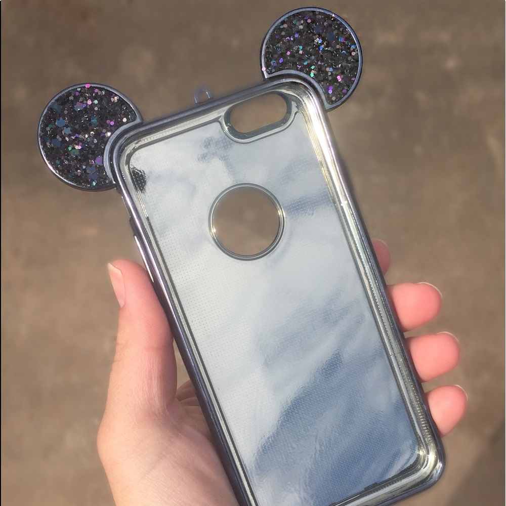 ❤︎ Mickey Ears Black Bling Glitter iPhone Case - Picture 3 of 5