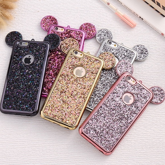 ❤︎ Mickey Ears Black Bling Glitter iPhone Case - Picture 5 of 5