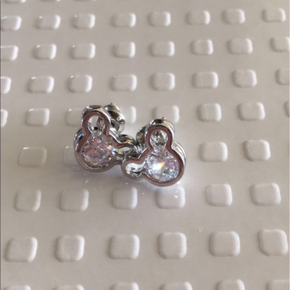 silver Mickey Mouse stud earrings