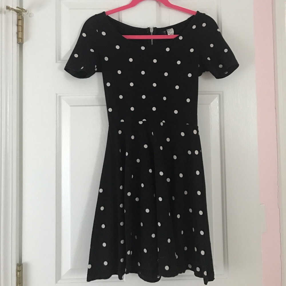 H&M Dividend Black & White Polka Dot,skater style