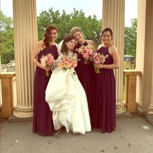 Anthropologie BHLDN burgundy floor length dress