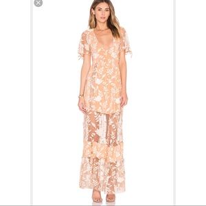 For love and lemons pink floral maxi