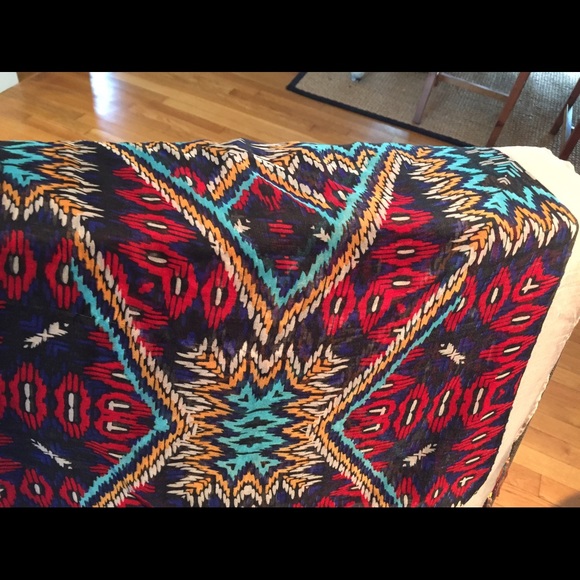 NWOT Scarf with beaded fringe - Picture 2 of 2