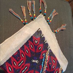 NWOT Scarf with beaded fringe