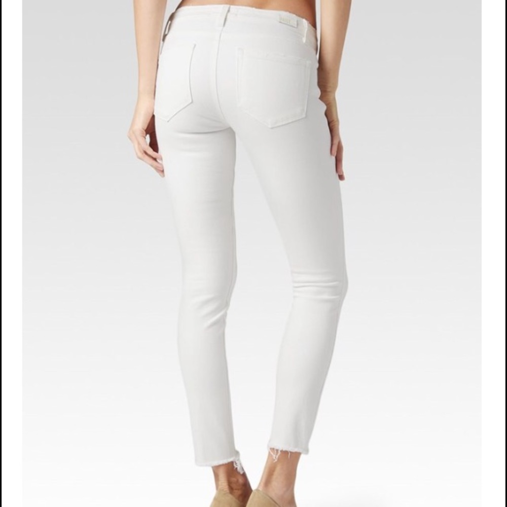 PAIGE VERDUGO ANKLE DISTRESSED OPTIC WHITE RAW HEM