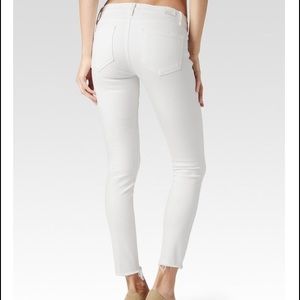PAIGE VERDUGO ANKLE DISTRESSED OPTIC WHITE RAW HEM
