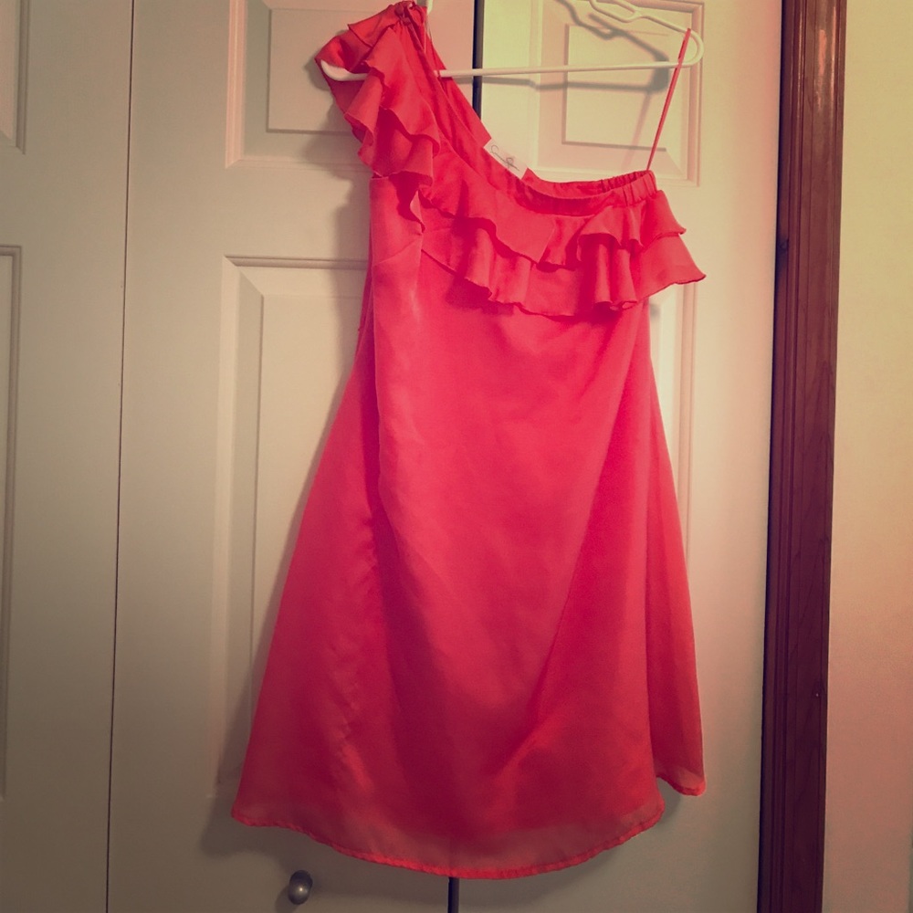 Jessica Simpson Coral One Shoulder Dress