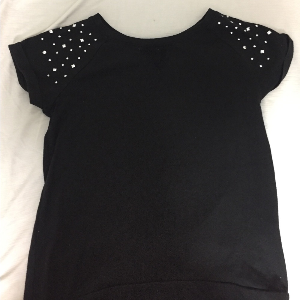 Sequin sleeved black small shirt