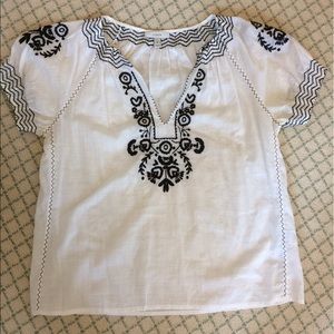 Embroidered jcrew blouse