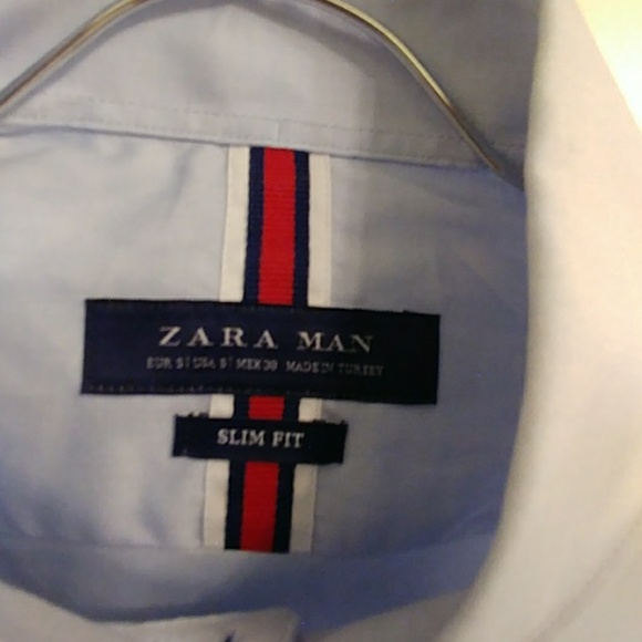 Men's Zara blue slim fit dress shirt - Picture 3 of 3