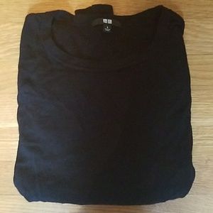 Uniqlo black extra fine merino wool sweater, S