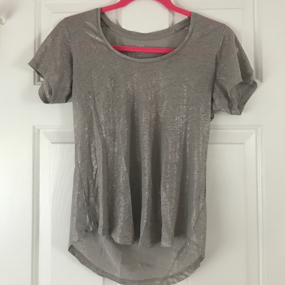 J. Crew Linen Shiny Tee