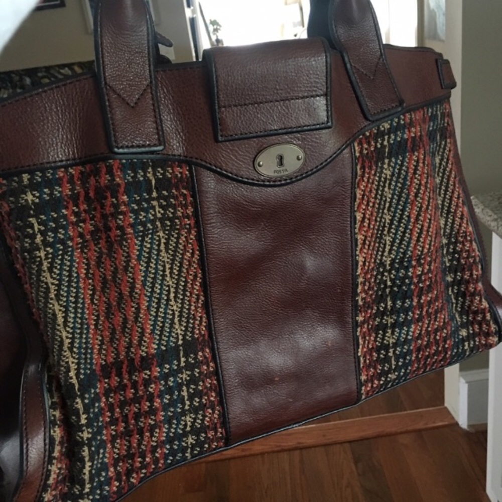 FOSSIL Vintage Reissue Silhouettes Russet Tote - Picture 3 of 8
