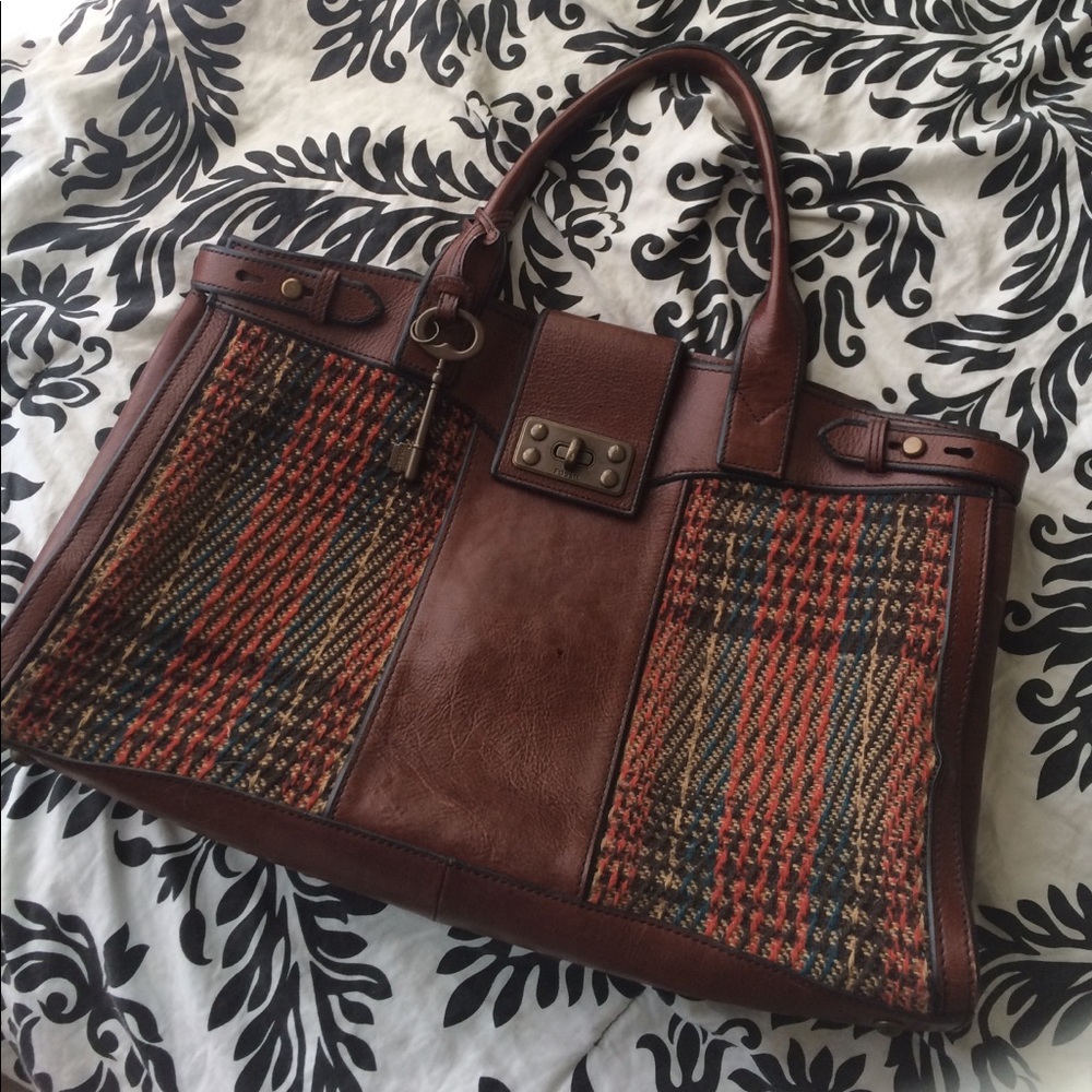 FOSSIL Vintage Reissue Silhouettes Russet Tote - Picture 2 of 8