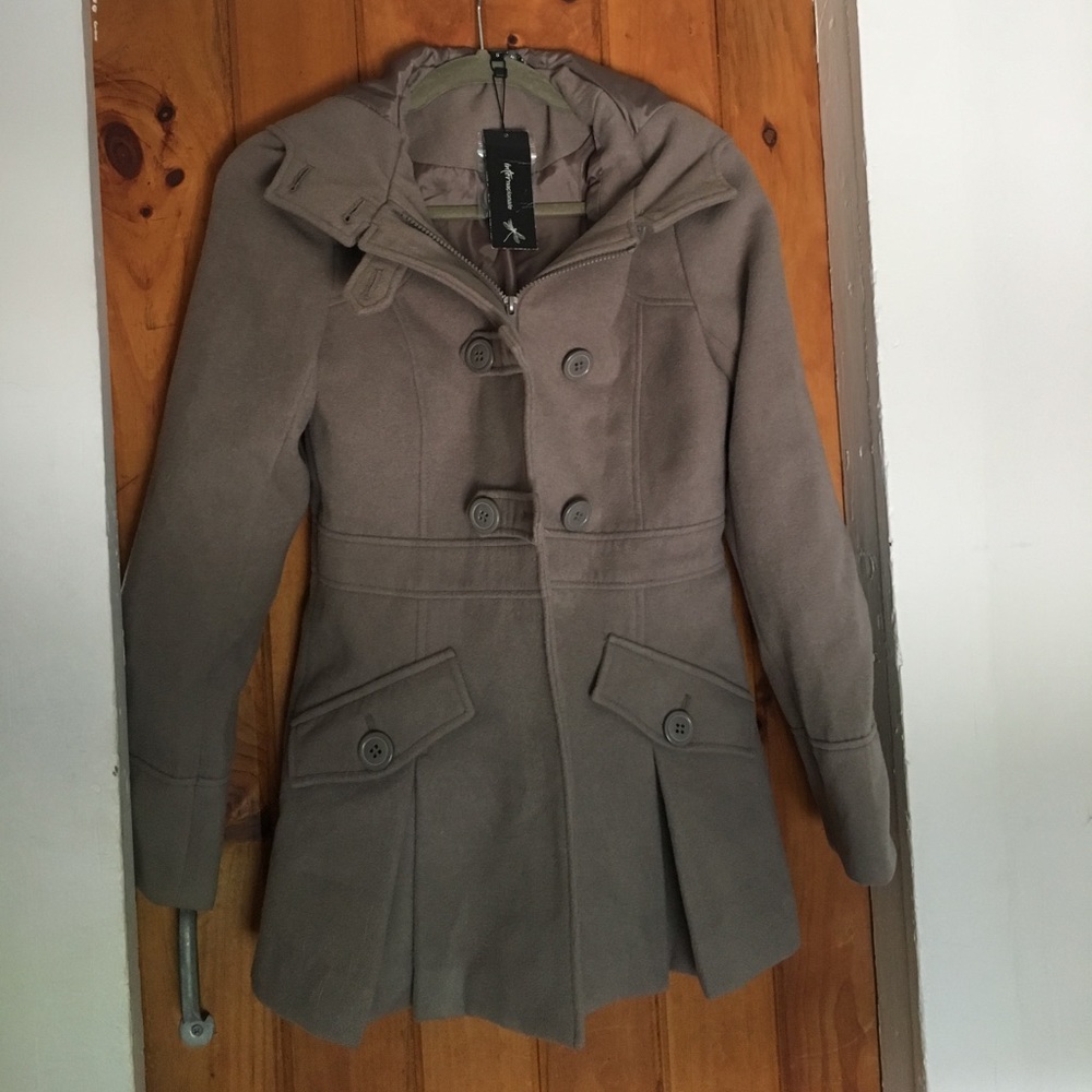 Tan hooded coat NWT
