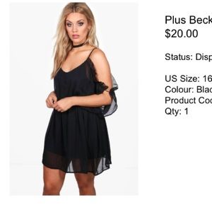 Black mini dress open cold shoulder