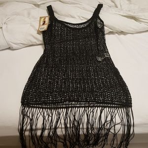 Black swim cover up.