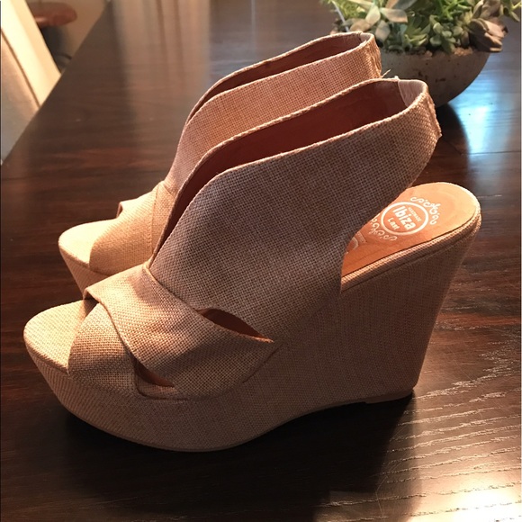 Jeffery Campbell Ibiza linen wedges. NEVER WORN! - Picture 4 of 8