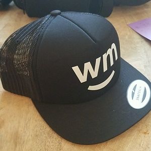 W.M black trucker hat
