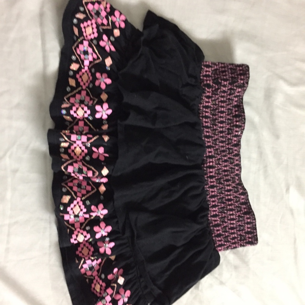 Justice black ruffle mini skirt
