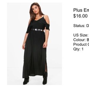 Boo-hoo open shoulder maxi dress