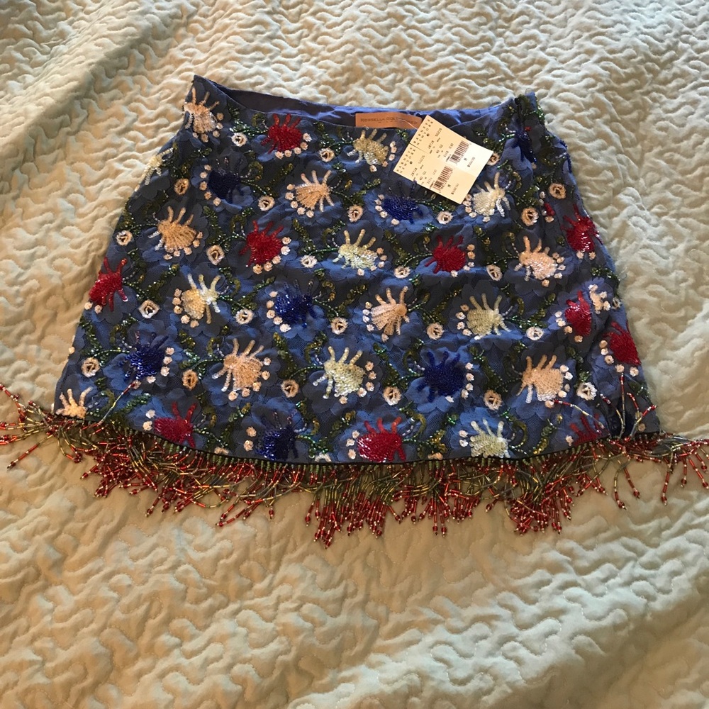 Ross Ella Goldschmied Skirt blue  and hand beaded