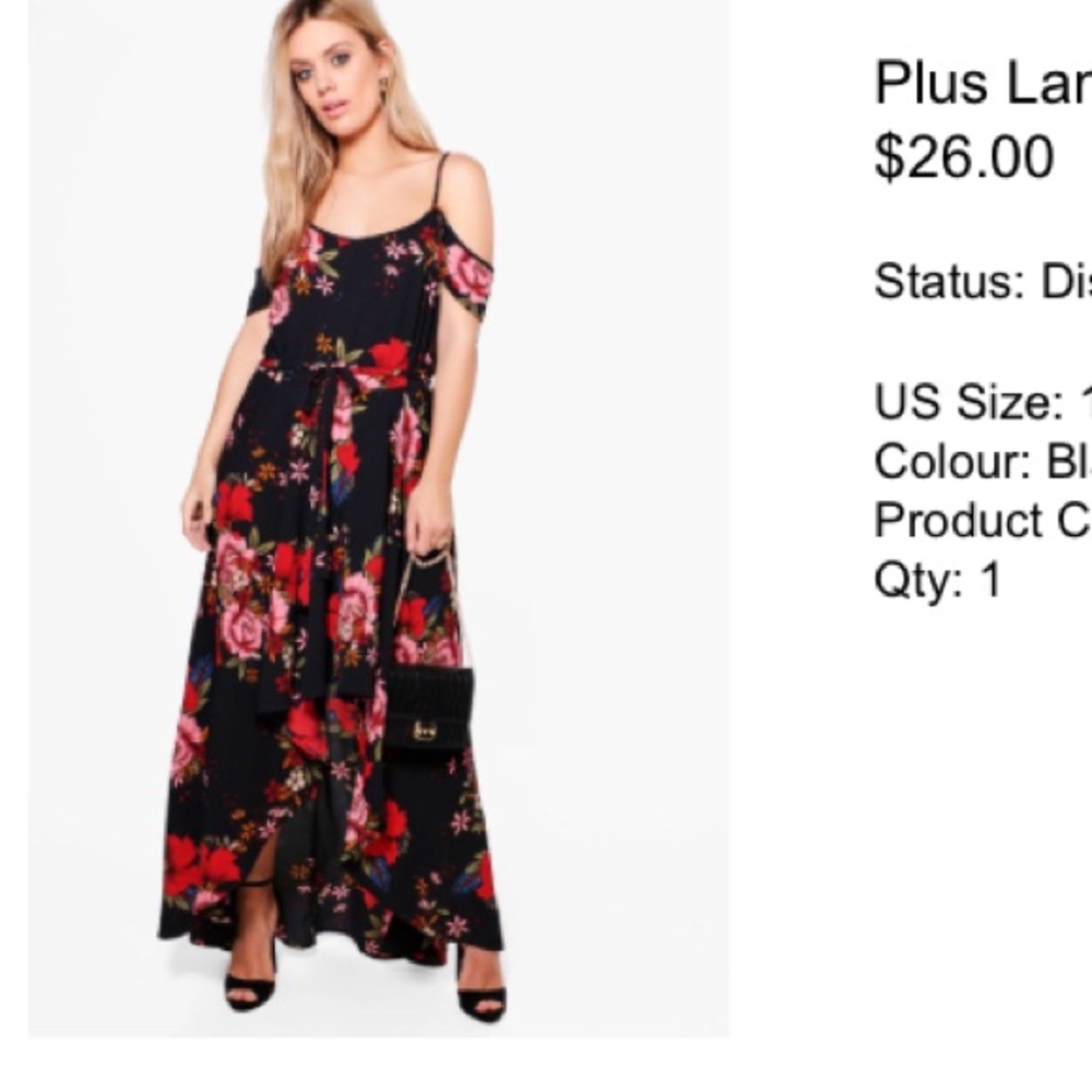 Boohoo floral printed maxi dress with flutter