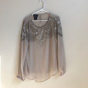 Gorgeous beaded Angie sheer top