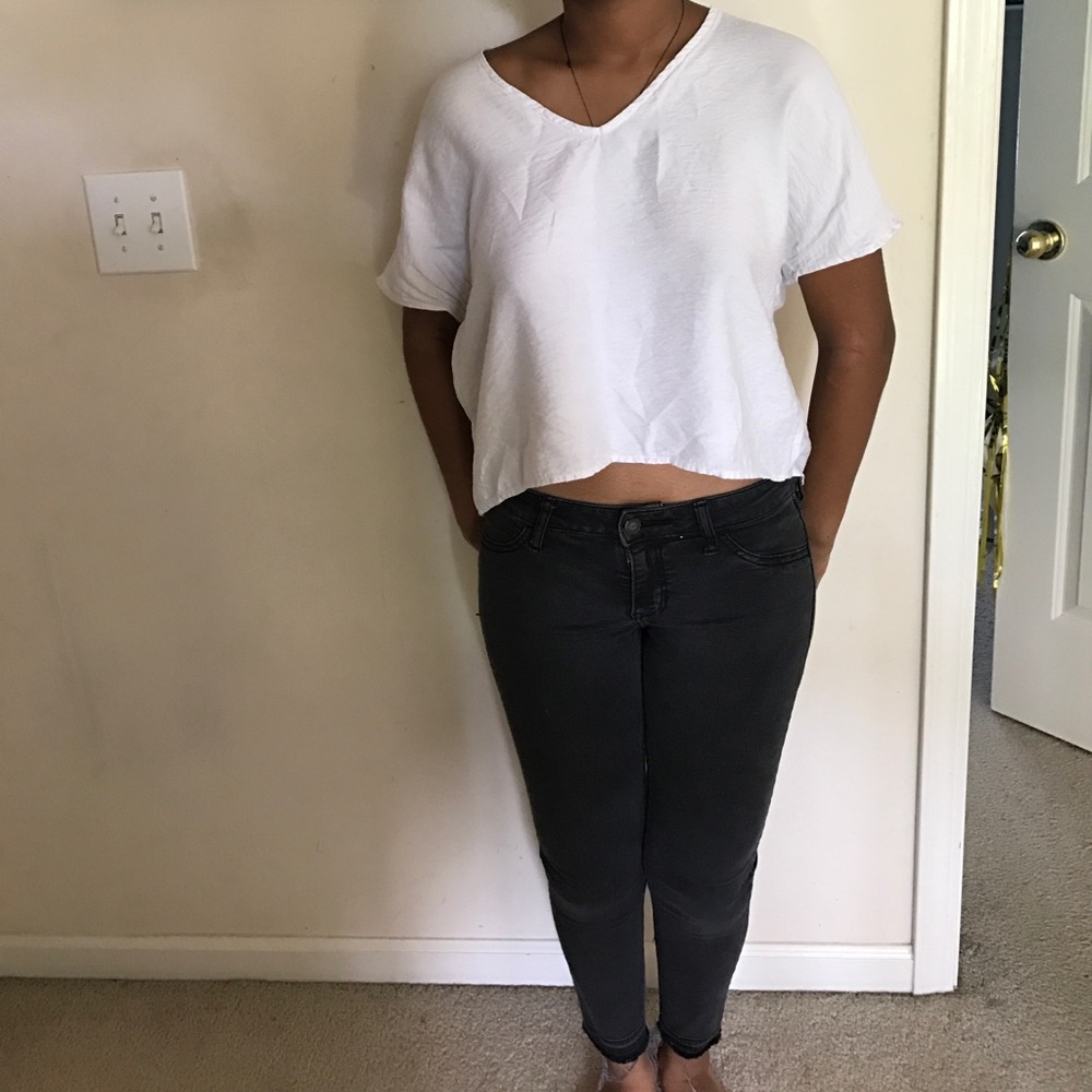 Cute white boxy crop top, Francesca's