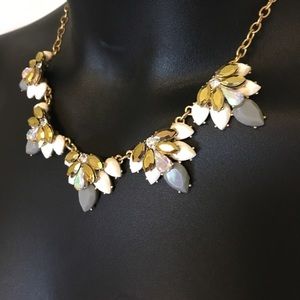 J. Crew Statement Necklace. Gray White Gold.