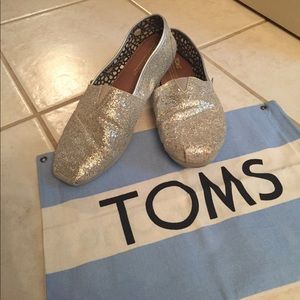 Silver Sparkle TOMS Shoes