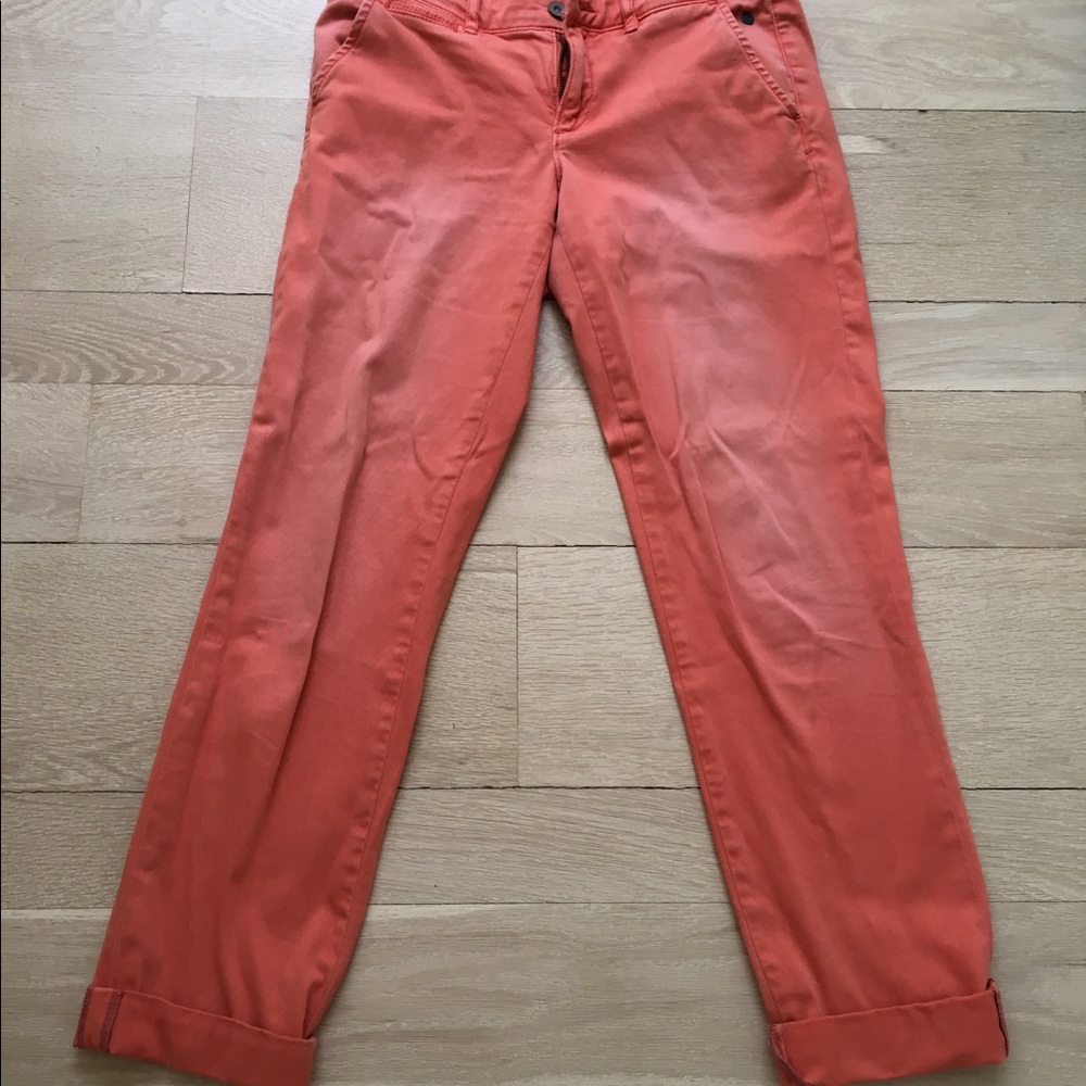 Salmon Pink Orange Anthropologie Chino Pilcro