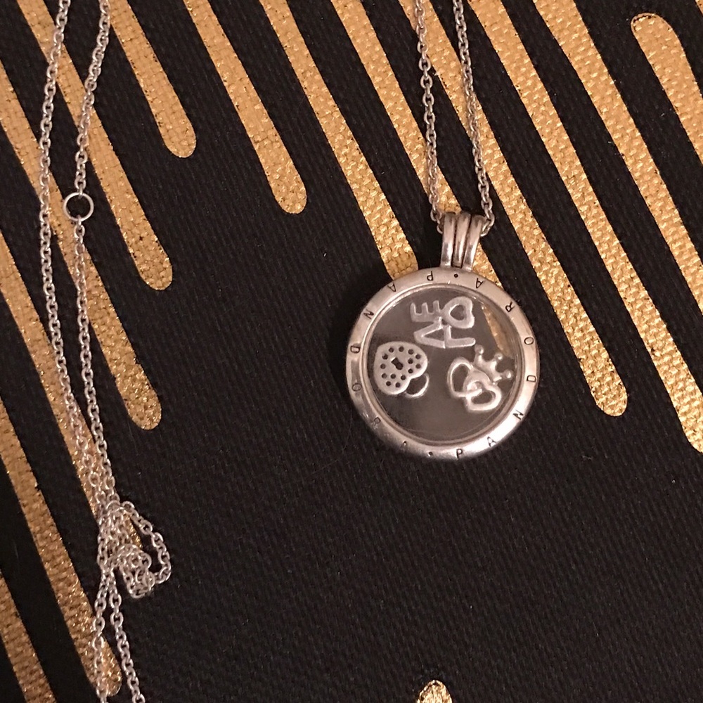 Only used once!! Pandora Love charms Necklace