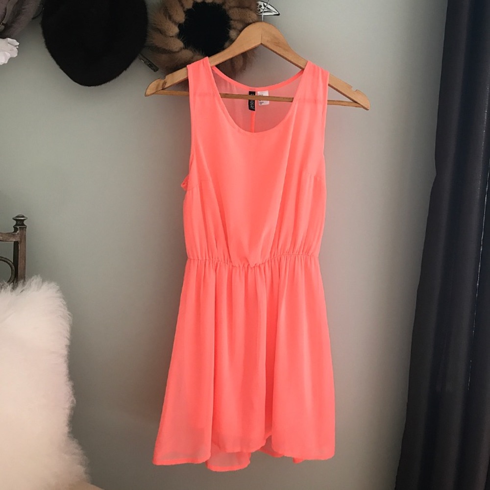 Divided Coral Sun Dress