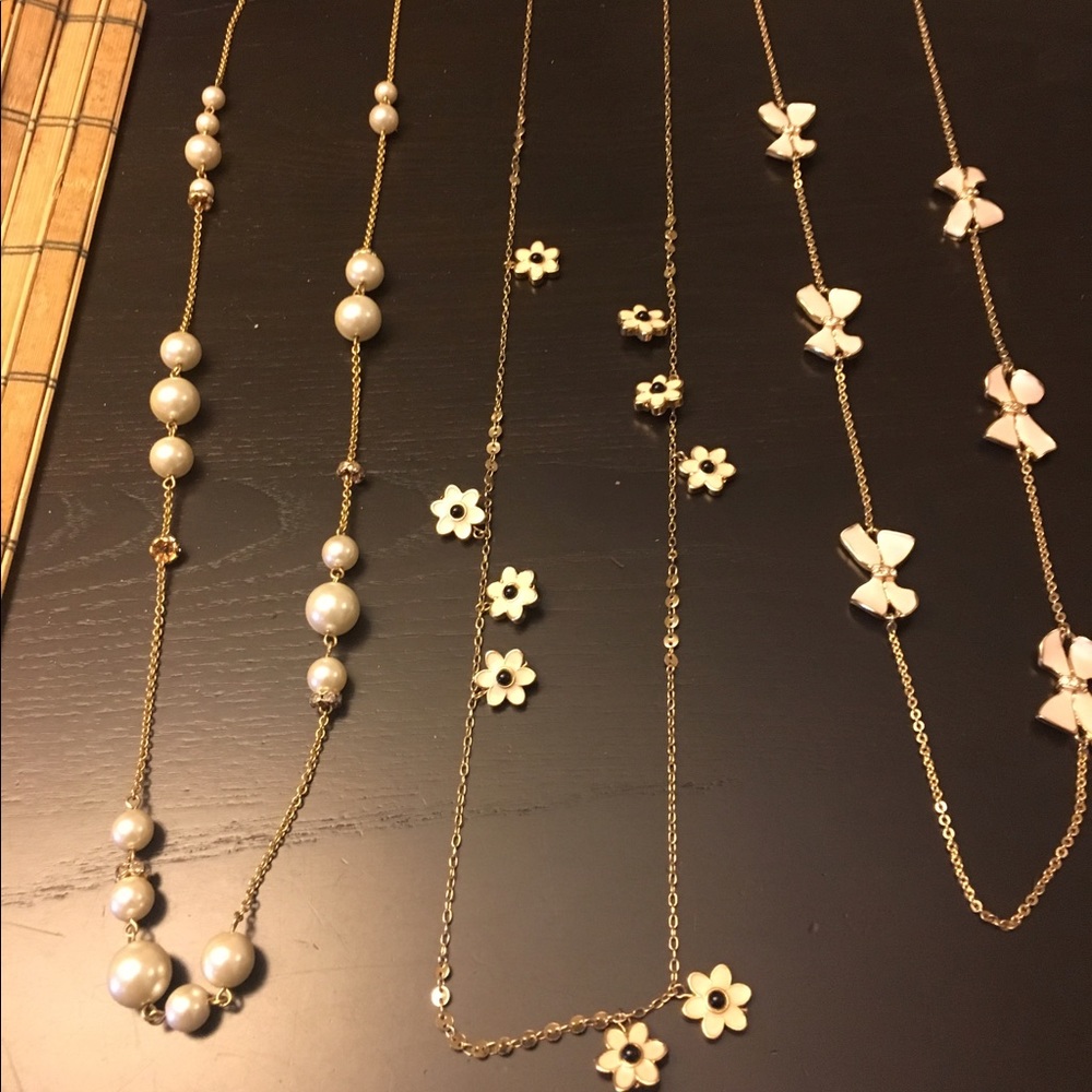 3 long J CREW NECKLACES