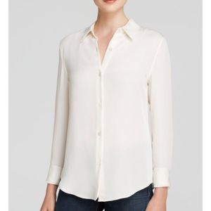 Theory tenia silk gorgette blouse