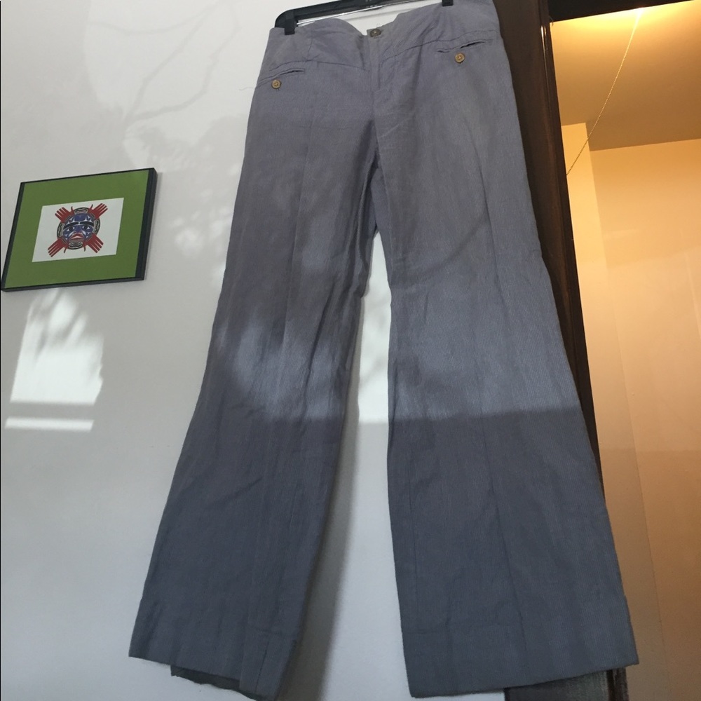 High waist Linen Blend Sailor Pant