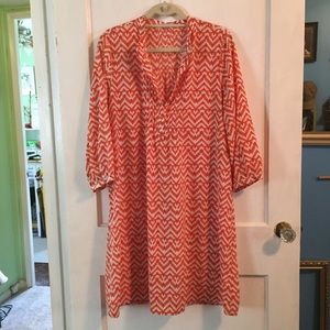 Gap Orange and White Shift Dress