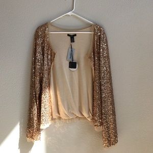 Gold sequin cardigan/lightweight jacket