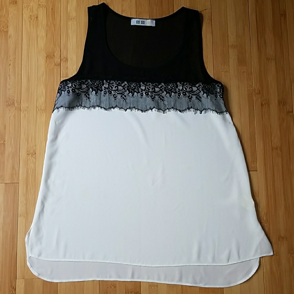 Black and white loose top